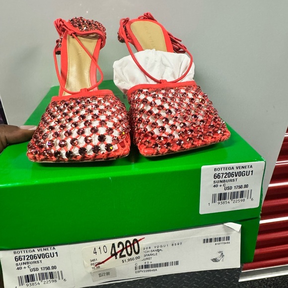 Bottega Veneta Red Sunburst Heels